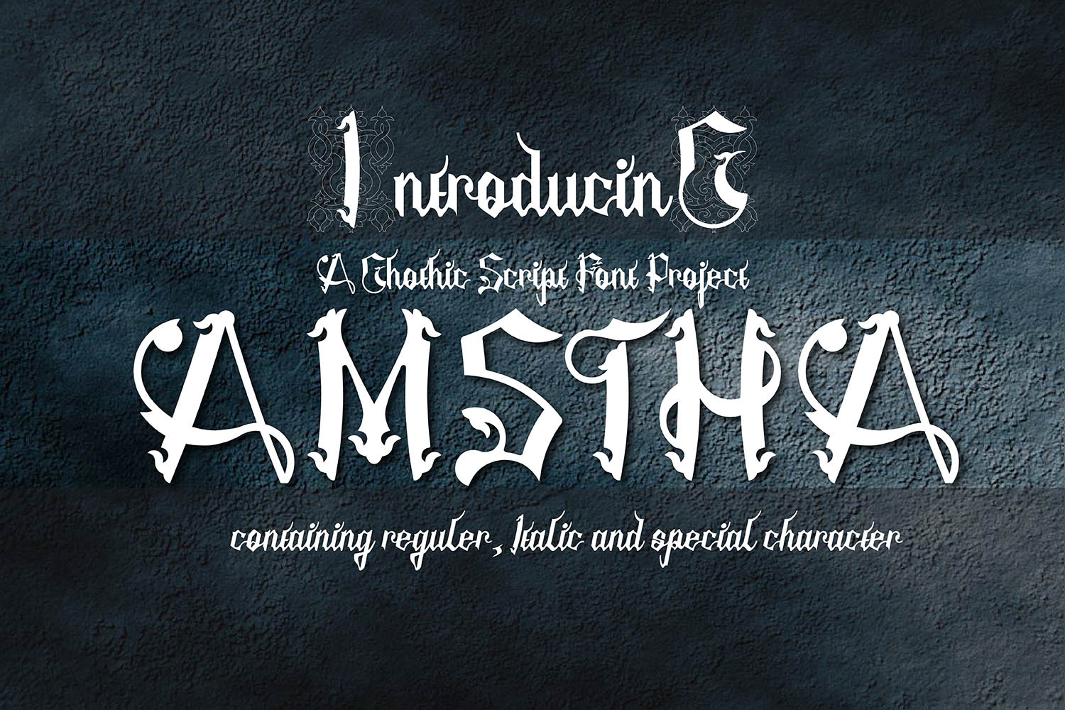 Amstha Font: A Gothic Blackletter for Moody Branding Projects